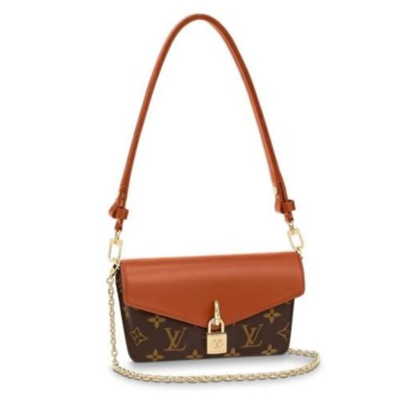 LOUIS VUITTON Small Mini Padlock on Chain Strap Bag Monogram Leather Brown LV - Picture 1 of 14